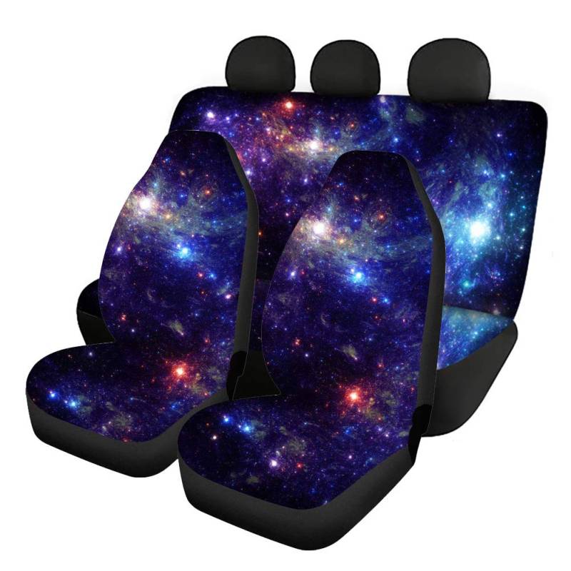 UOIMAG Outer Space Galaxy Autositzbezug-Sets Weiche Autositzbezüge Vordersitzbezüge Rücksitzschoner Komplettes Set 4 Stück von UOIMAG