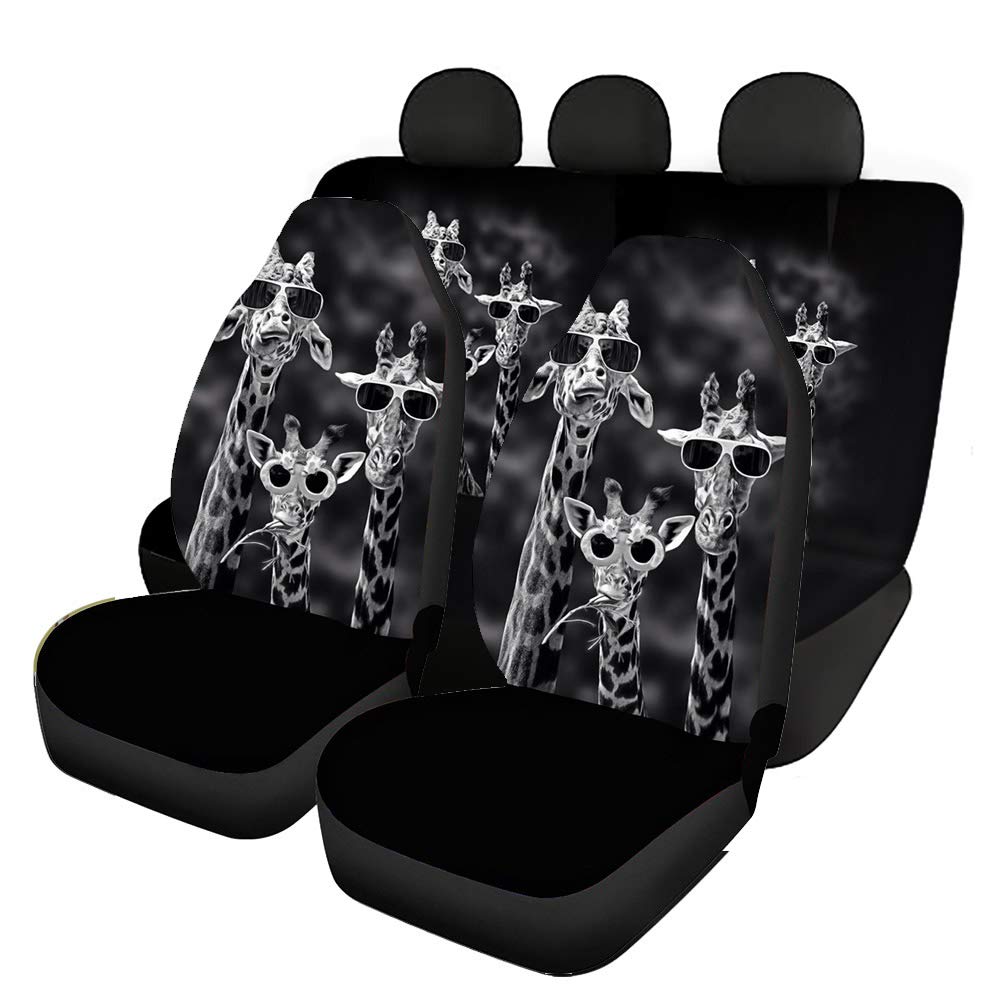 UOIMAG Unisex Autositzbezüge Lustige Giraffe Autositzschoner Komplettes Set von 4 Stück Auto Vordersitze Schoner Rücklehne Bezug UOIMAG Unisex Autositzbezüge Lustige Giraffe Autositzschoner Komplettes Set von 4 Stück Auto Vordersitze Schoner Rücklehne Bezug von UOIMAG