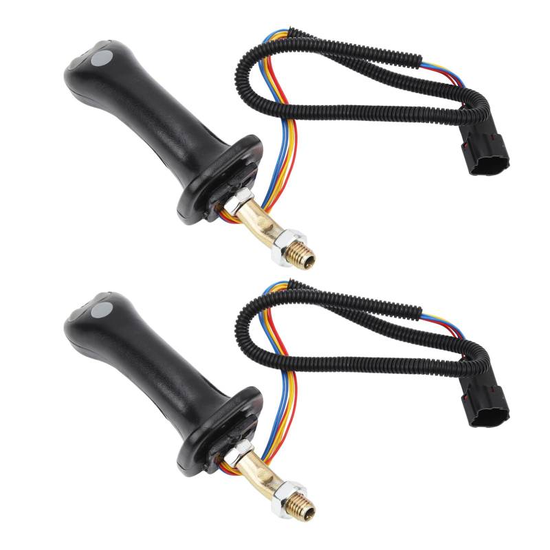 UPALDHOU Minibagger-Joystick-Griff, 2 Stück 3-Tasten-Bagger-Joystick-Griffe 6-polige Aluminiumlegierung für Doosan DH DX150 215 225 300 370-9C von UPALDHOU