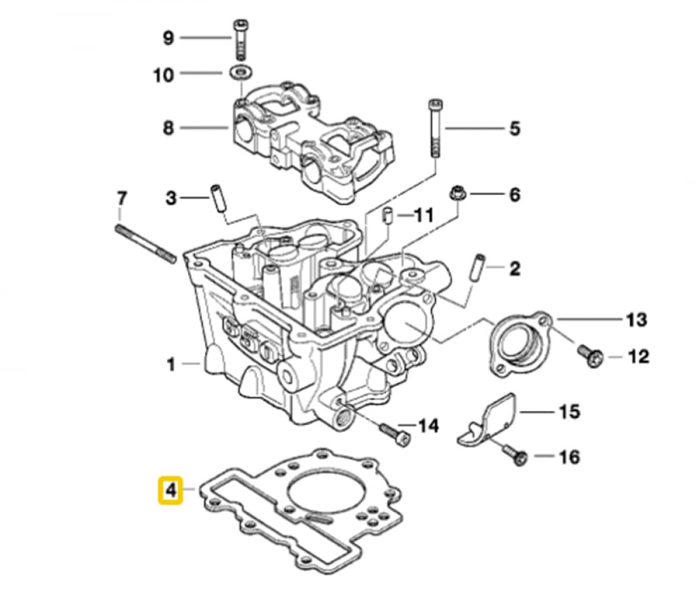 Motorrad-Zylinderkopfdichtung, kompatibel mit F650GS 99–07, F650CS 00–05, G650GS 08–15, G 650 GS Sertão 10–14, G650X 06–09 von UQXJK