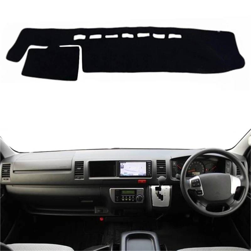 Armaturenbrett Sonnenschutz Teppich 2 Schichten Für Toyota Für Hiace Pendler REGIUS ACE Pendler 2005-AUF 2015 2016 2017 2018 Auto Dashboard Abdeckung Dashmat Teppich Dash Matte(Red RHD) von URAGER