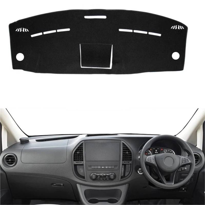 Armaturenbrett Sonnenschutz Teppich 2-lagige Autoteppich-Schattenmatte Für Benz Für Vito W447 2016 2017 2018 2019 2020 Dashmat-Auto-Armaturenbrett-Abdeckung Teppichumhang(RHD Blue) von URAGER
