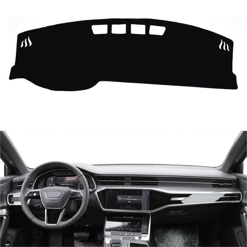 Armaturenbrett Sonnenschutz Teppich Für A6 C8 2019 2020 2021 Auto-Armaturenbrett-Abdeckung Auto-Armaturenbrett-Matte Teppich Sonnenschutz Dashmat Teppich Kissen Auto-Styling(Black LHD) von URAGER