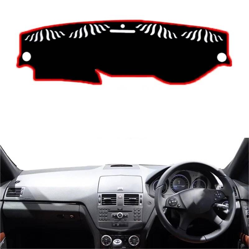 Armaturenbrett Sonnenschutz Teppich Für Benz C-Klasse W204 2008 2009 2010 2011 2012 2013 2014 LHD RHD C-Klasse C180 C200 C220 C250 C300 Auto Dashboard Abdeckung DashMat Teppich Cape(Red RHD Facelift) von URAGER