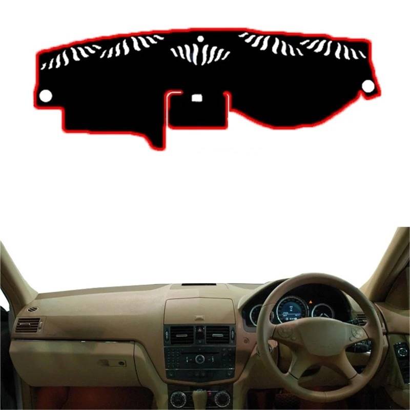 Armaturenbrett Sonnenschutz Teppich Für Benz C-Klasse W204 2008 2009 2010 2011 2012 2013 2014 LHD RHD C-Klasse C180 C200 C220 C250 C300 Auto Dashboard Abdeckung DashMat Teppich Cape(Red RHD pre Faceli von URAGER