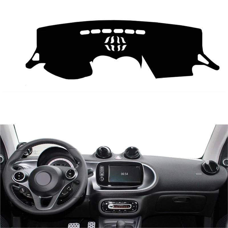 Armaturenbrett Sonnenschutz Teppich Für Benz Für Smart Für Fortwo III 2014-2025 Auto-Armaturenbrett-Abdeckung Armaturenbrettmatte Vermeiden Sie Lichtpad Anti-UV-Gehäuse Teppichzubehör(Left-Black) von URAGER