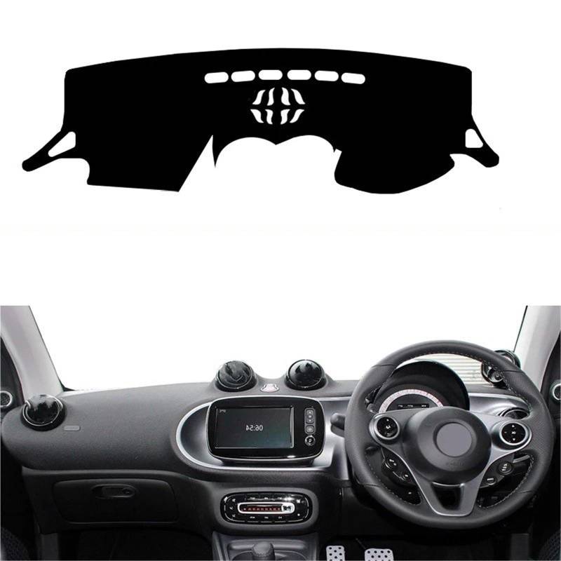 Armaturenbrett Sonnenschutz Teppich Für Benz Für Smart Für Fortwo III 2014-2025 Auto-Armaturenbrett-Abdeckung Armaturenbrettmatte Vermeiden Sie Lichtpad Anti-UV-Gehäuse Teppichzubehör(Right-Blue) von URAGER