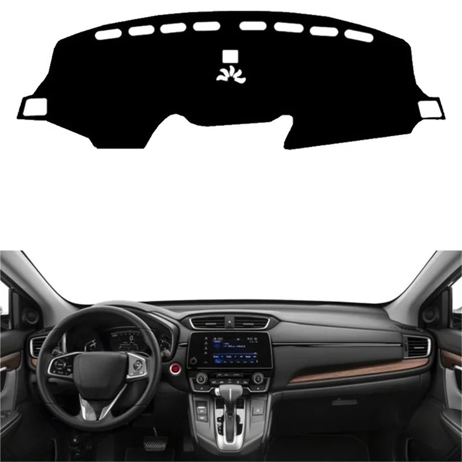 Armaturenbrett Sonnenschutz Teppich Für CRV 2017 2018 2019 Auto Dashboard Abdeckung Dash Matte Pad Armaturenbrett Abdeckung Teppich Auto Sonnenschutz DashMat(Black LHD) von URAGER