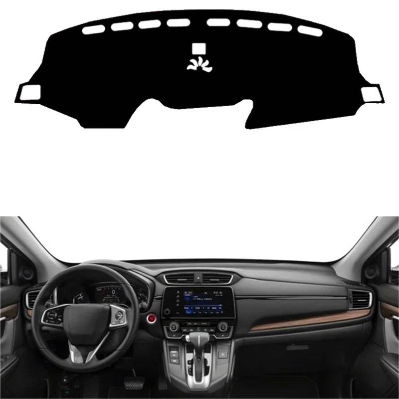 Armaturenbrett Sonnenschutz Teppich Für CRV 2017 2018 2019 Auto Dashboard Abdeckung Dash Matte Pad Armaturenbrett Abdeckung Teppich Auto Sonnenschutz DashMat(Black LHD) von URAGER