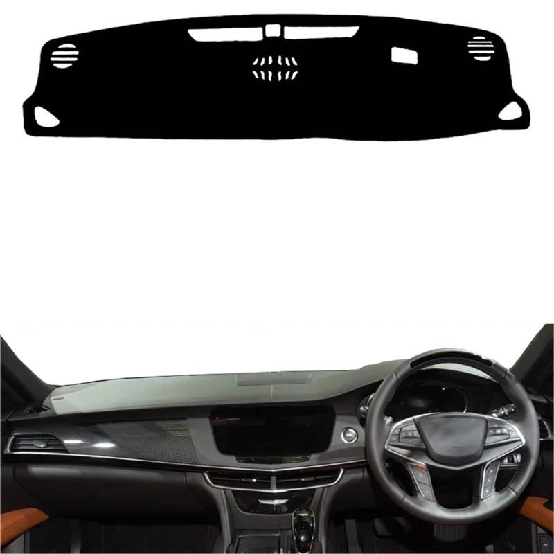 Armaturenbrett Sonnenschutz Teppich Für Cadillac CT6 2016 2017 2018 2019 2020 2021 Auto Auto Dashboard Abdeckung DashMat Teppich Cape Center Console Protector Sonne-Schatten(Black RHD) von URAGER