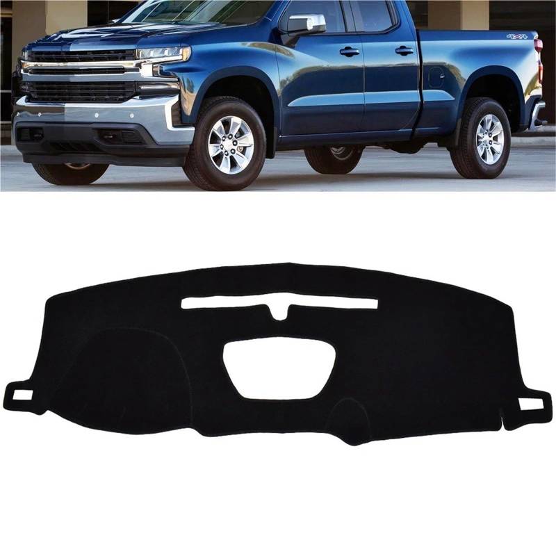 Armaturenbrett Sonnenschutz Teppich Für Chevrolet Für Silverado 1500 2500 3500 2019 2020 Armaturenbrettabdeckung Pad Auto Dash Mat Dashmat von URAGER