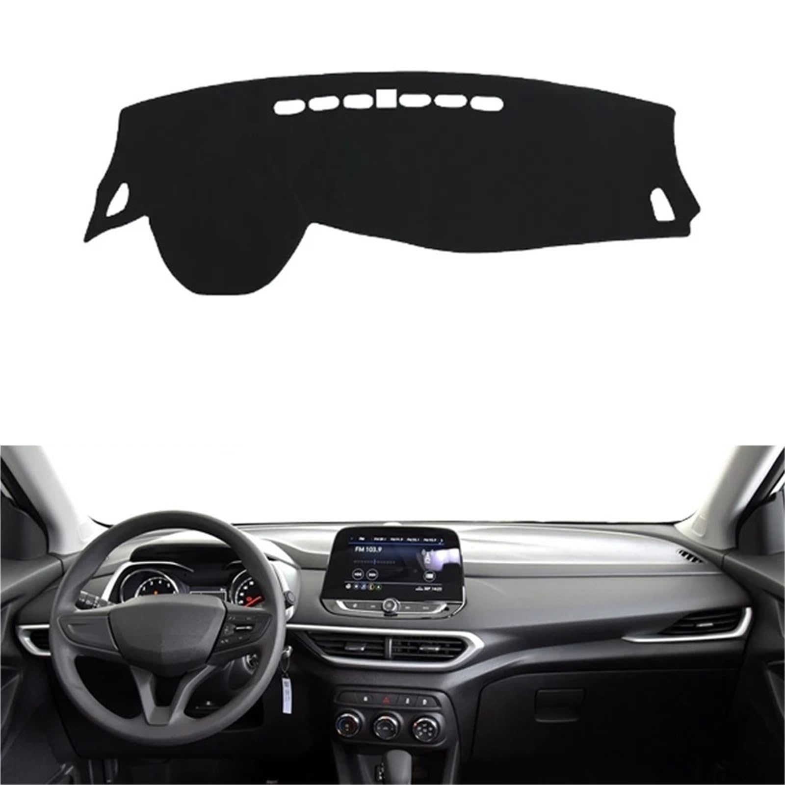 Armaturenbrett Sonnenschutz Teppich Für Chevrolet Tracker 2019 2020 2021 2022 Auto Auto Innen Dashboard Abdeckung Center Console Protector Teppich Dashmat Sonnenschutz(Black LHD) von URAGER