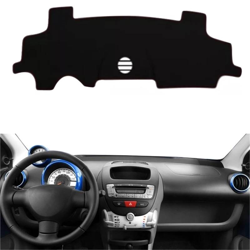 Armaturenbrett Sonnenschutz Teppich Für Citroen C1 2005 2006 2007 2008 2009 2010 2011 2012 2013 2014 Auto Auto Innen Dashboard Abdeckung Center Konsole Schutz Teppich Dashmat(Black LHD) von URAGER