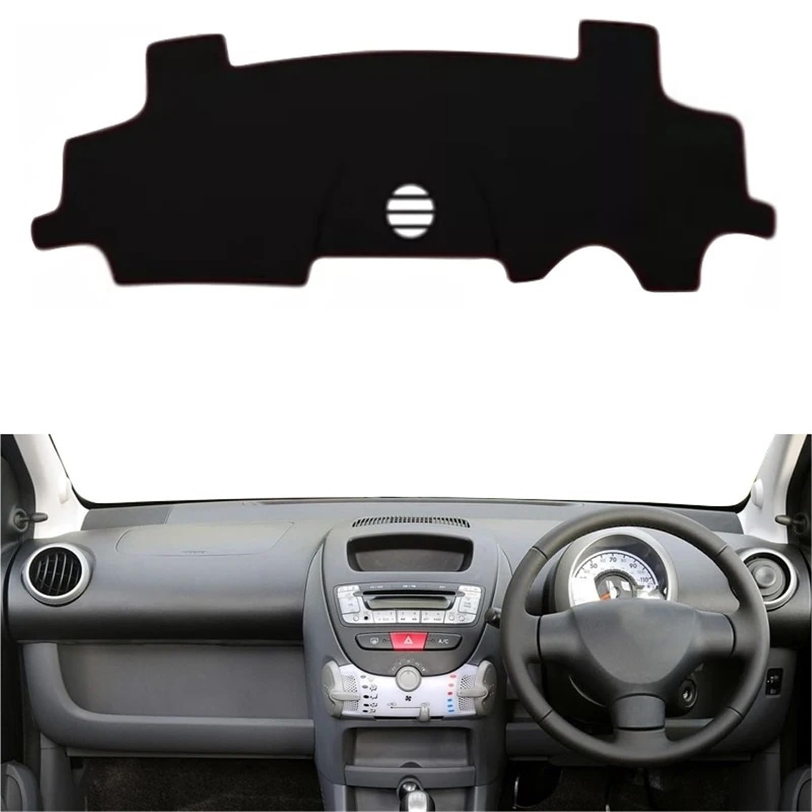 Armaturenbrett Sonnenschutz Teppich Für Citroen C1 2005 2006 2007 2008 2009 2010 2011 2012 2013 2014 LHD RHD Auto Innere Dashboard Abdeckung Dash Matte Teppich Cape Kissen(Blue Edge RHD) von URAGER
