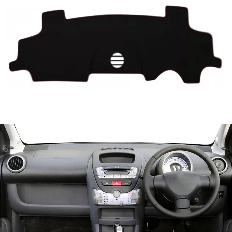 Armaturenbrett Sonnenschutz Teppich Für Citroen C1 2005 2006 2007 2008 2009 2010 2011 2012 2013 2014 LHD RHD Auto Innere Dashboard Abdeckung Dash Matte Teppich Cape Kissen(Blue Edge RHD) von URAGER