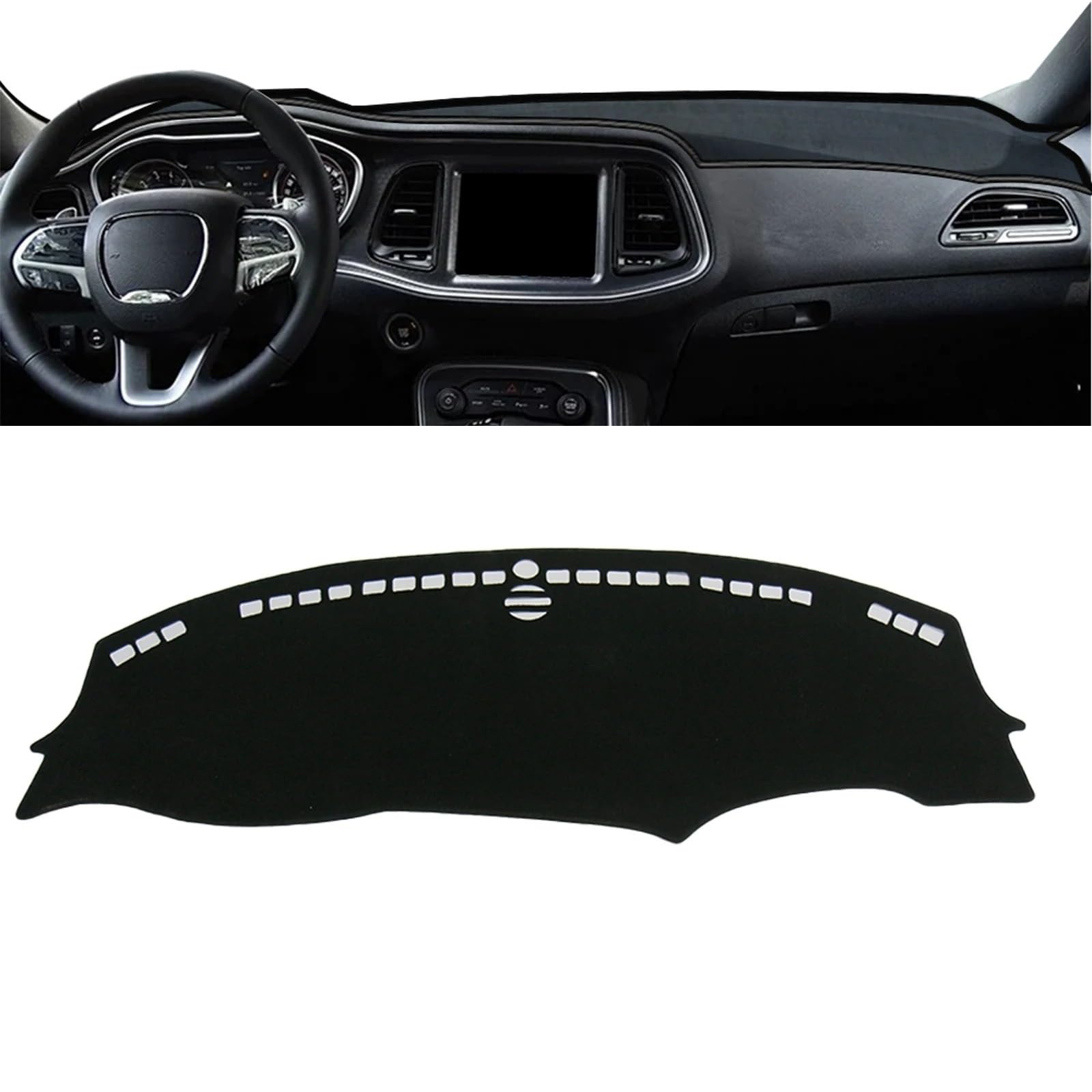 Armaturenbrett Sonnenschutz Teppich Für Dodge Für Challenger 2015 2016 2017 2018 2019 2020-2024 Auto Dashboard Matte Dash Mat Dashmat Sonnenschirm Schutz Teppich(LHD Flannel) von URAGER