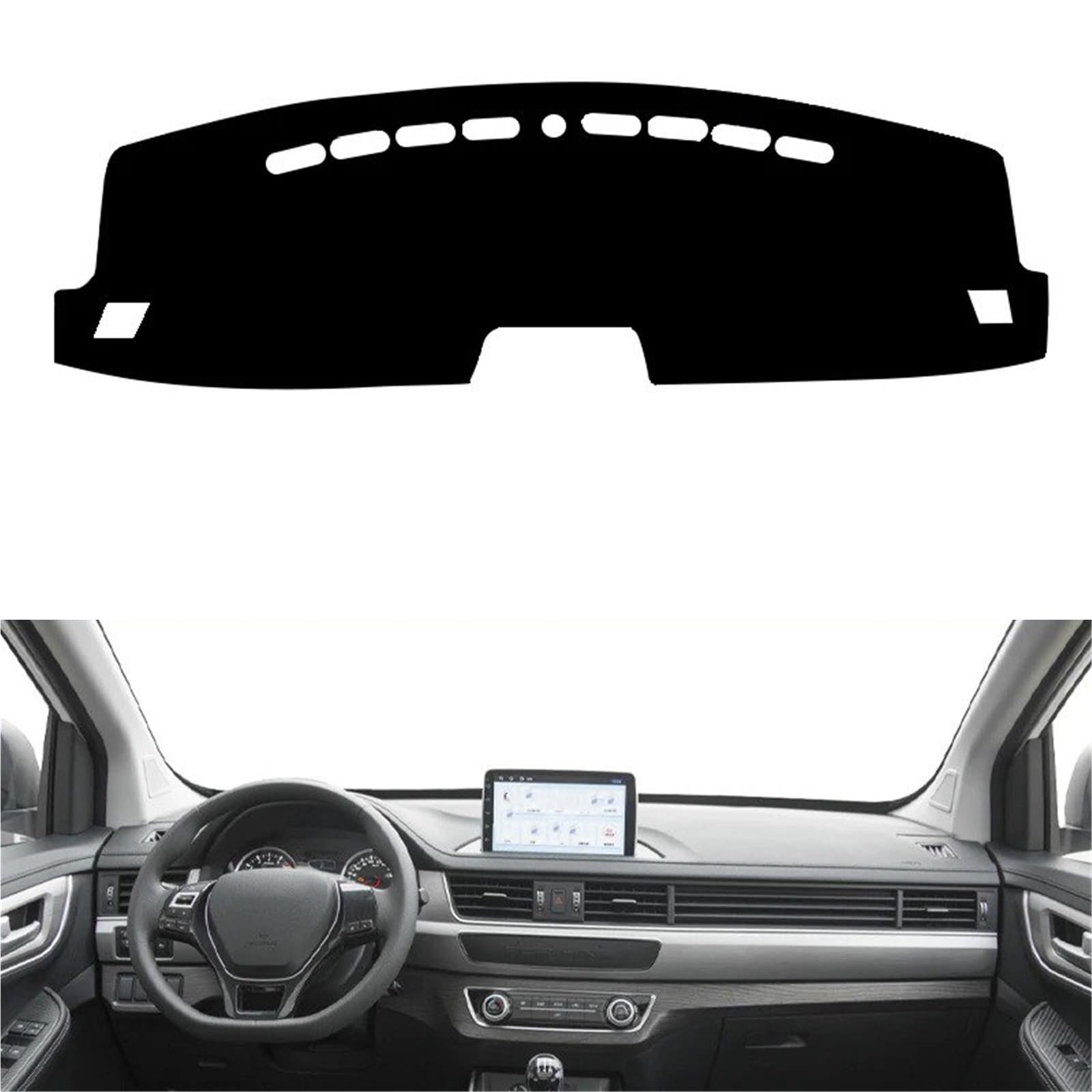 Armaturenbrett Sonnenschutz Teppich Für Dongfeng Fengxing SX6 2019 2020 2021 2022 Auto Auto Innen Dashboard Abdeckung Dash Mat Dashmat Teppich Cape Sonnenschutz Pad Teppich(Red LHD) von URAGER