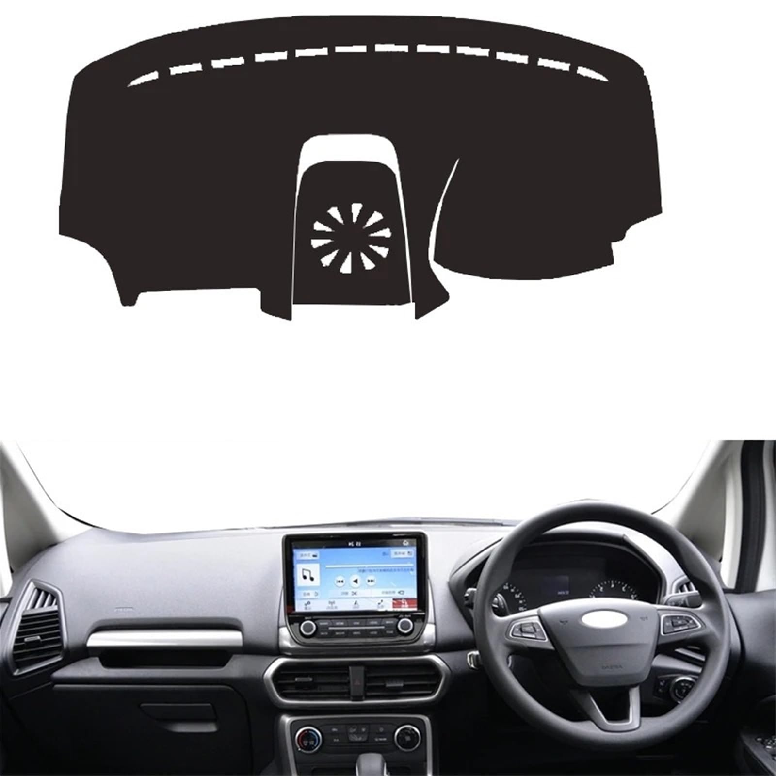 Armaturenbrett Sonnenschutz Teppich Für Ford Für EcoSport BK ST-Linie 2018-2022 LHD RHD Auto Auto Innere Dashboard Abdeckung Dashmat Teppich Cape Sonnenschutz Pad Teppich(Blue RHD) von URAGER
