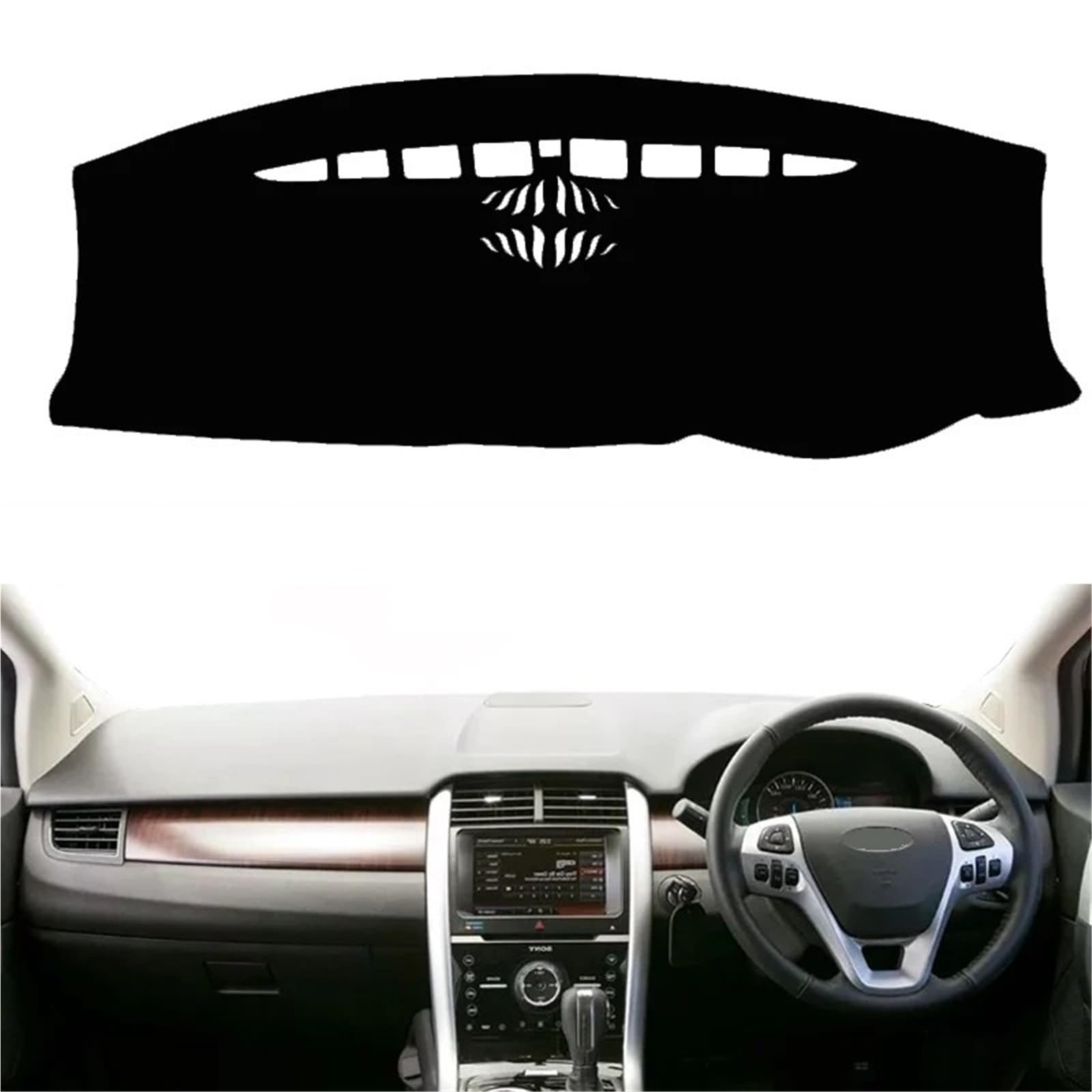 Armaturenbrett Sonnenschutz Teppich Für Ford Für Edge 2007 2008 2009-2014 Auto-Armaturenbrett-Abdeckung Auto-Armaturenbrett-Matte Teppichumhang Sonnenschutz-Dashmat(Red RHD) von URAGER
