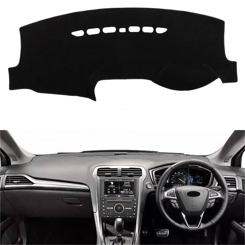 Armaturenbrett Sonnenschutz Teppich Für Ford Für Fusion Für Mondeo 2013-2021 LHD RHD Teppich Teppich Cape Kissen Auto Innere Armaturenbrettabdeckung Armaturenbrettmatte(RHD Blue Audio) von URAGER
