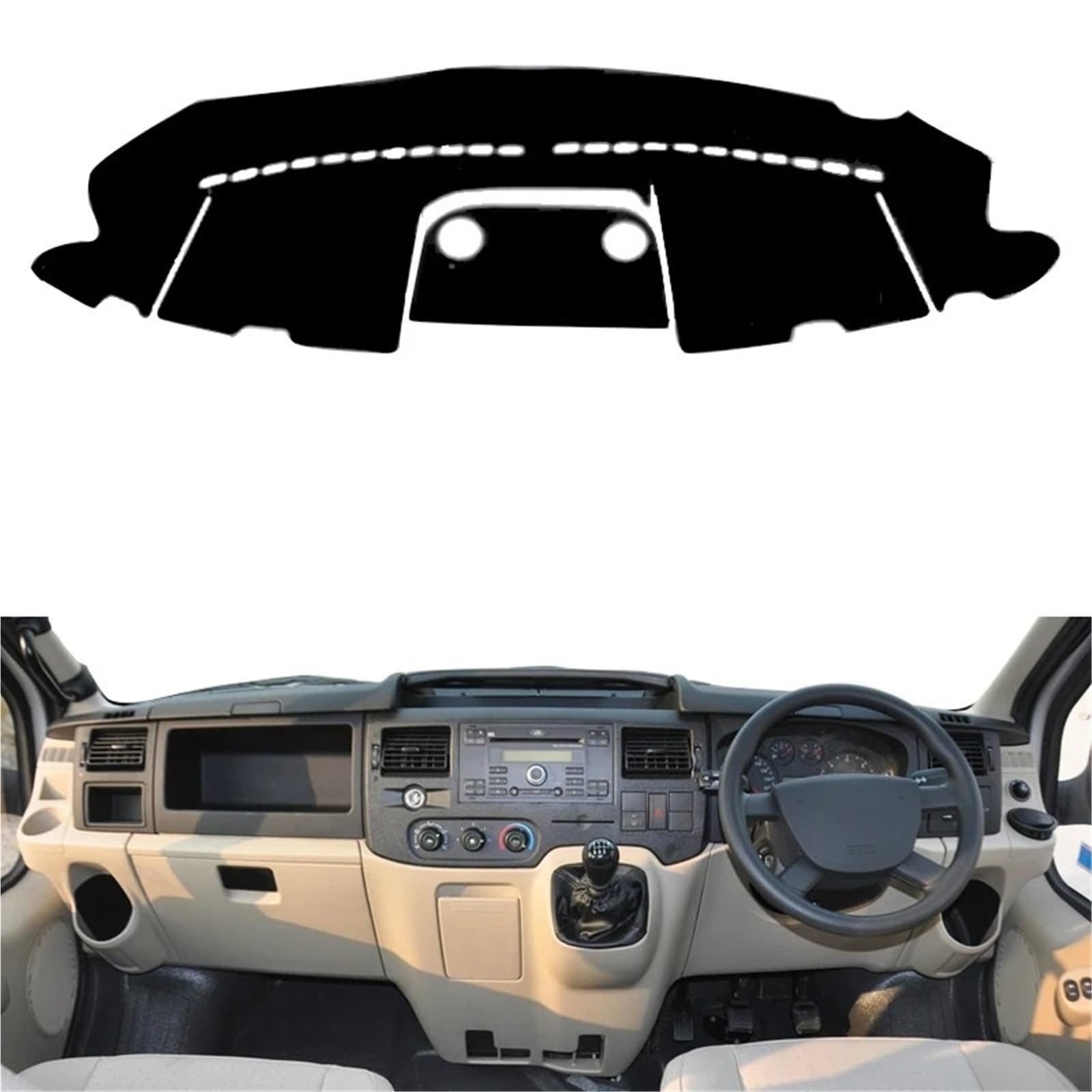 Armaturenbrett Sonnenschutz Teppich Für Ford Für Transit 2002 2003 2004 2005 2006 2007 2008 2009 Sonnenschutz Pad Dashmat Schutz Auto Dashboard Abdeckung Teppich Cape(RHD Red) von URAGER