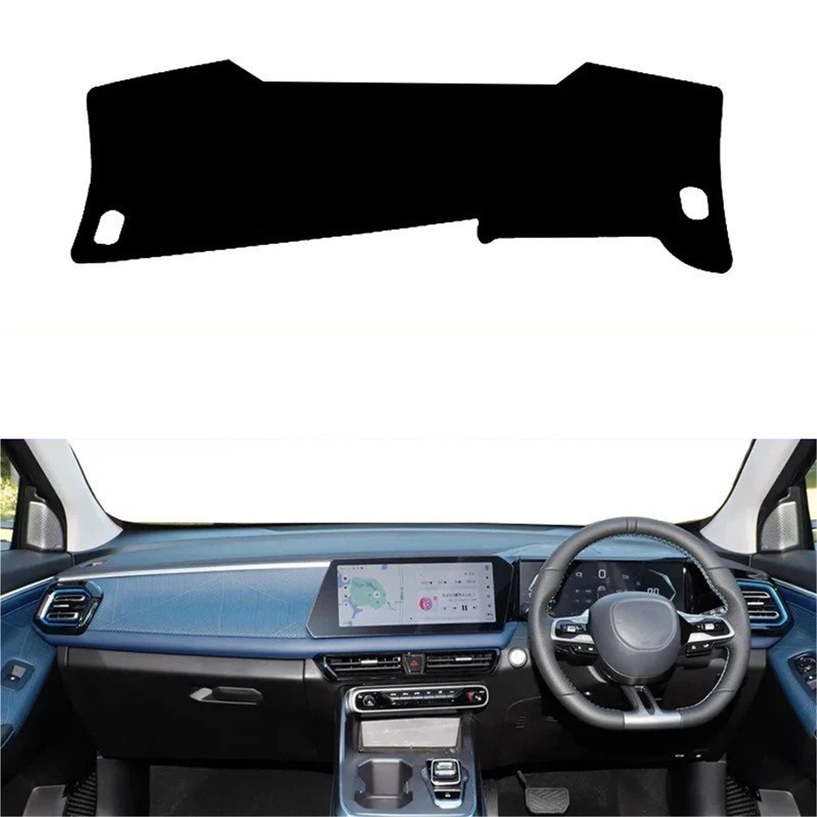 Armaturenbrett Sonnenschutz Teppich Für GAC EMZOOM GS3 2023 2024 2025 Auto-Armaturenbrett-Abdeckung DashMatAvoid Light Pad Zubehör Anti-UV-Hülle Teppich Autozubehör(Black RHD) von URAGER