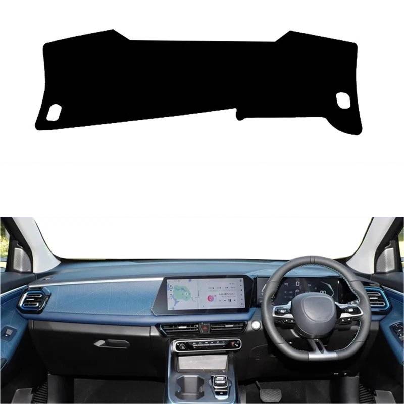 Armaturenbrett Sonnenschutz Teppich Für GAC EMZOOM GS3 2023 2024 2025 Auto-Armaturenbrett-Abdeckung DashMatAvoid Light Pad Zubehör Anti-UV-Hülle Teppich Autozubehör(Black RHD) von URAGER