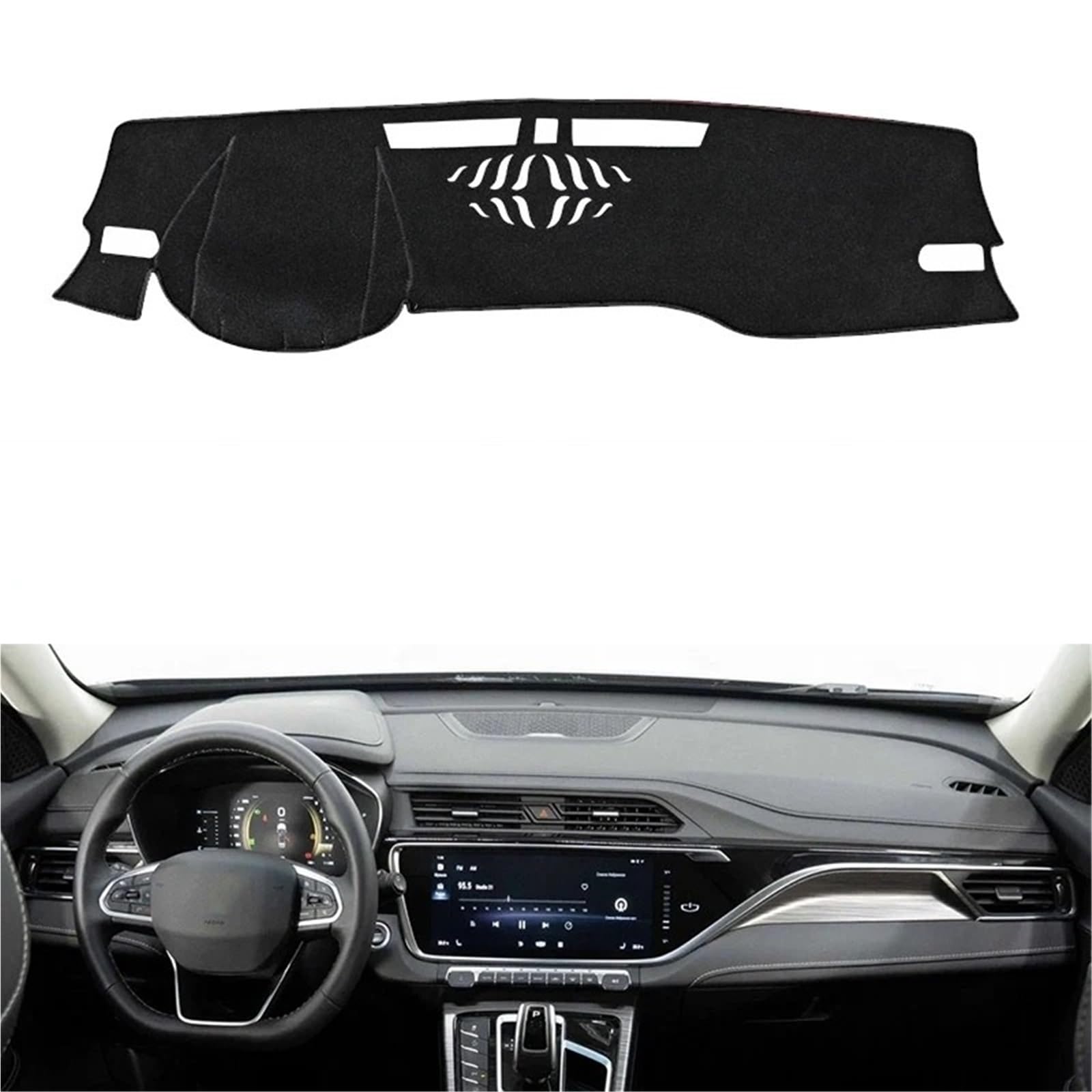 Armaturenbrett Sonnenschutz Teppich Für Geely Für Atlas Pro Azkarra 2020 2021 2022 2023 2024 Teppich Dashboard Pad Sonne Anti-Uv Kissen Auto Dashboard Abdeckung Dashmat(LHD Red) von URAGER