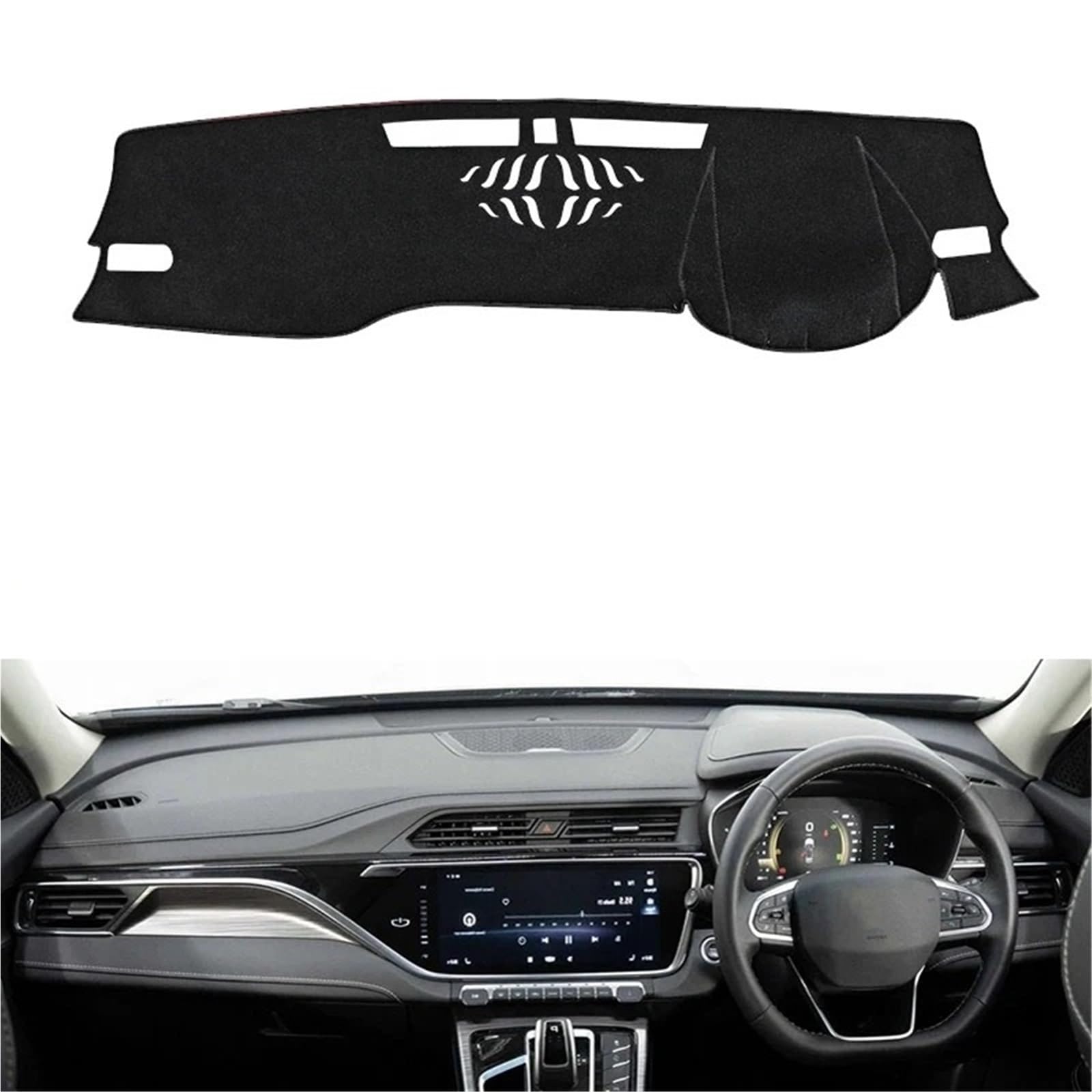 Armaturenbrett Sonnenschutz Teppich Für Geely Für Atlas Pro Azkarra 2020 2021 2022 2023 2024 Teppich Dashboard Pad Sonne Anti-Uv Kissen Auto Dashboard Abdeckung Dashmat(RHD Red) von URAGER