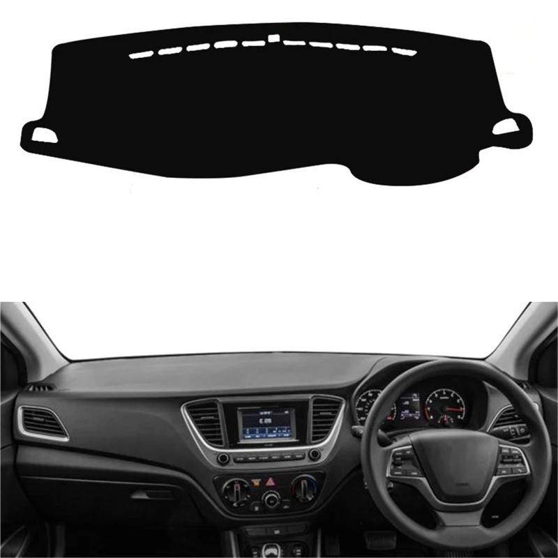 Armaturenbrett Sonnenschutz Teppich Für Hyundai Für Solaris 2/Für Accent HC 2017 2018 2019 2020 Auto Auto Innere Dashboard Abdeckung Center Console Protector Teppich Dashmat(Blue RHD) von URAGER
