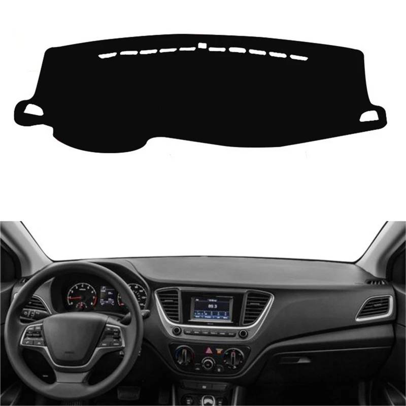 Armaturenbrett Sonnenschutz Teppich Für Hyundai Für Solaris 2/Für Accent HC 2017 2018 2019 2020 Auto Auto Innere Dashboard Abdeckung Center Console Protector Teppich Dashmat(Red LHD) von URAGER