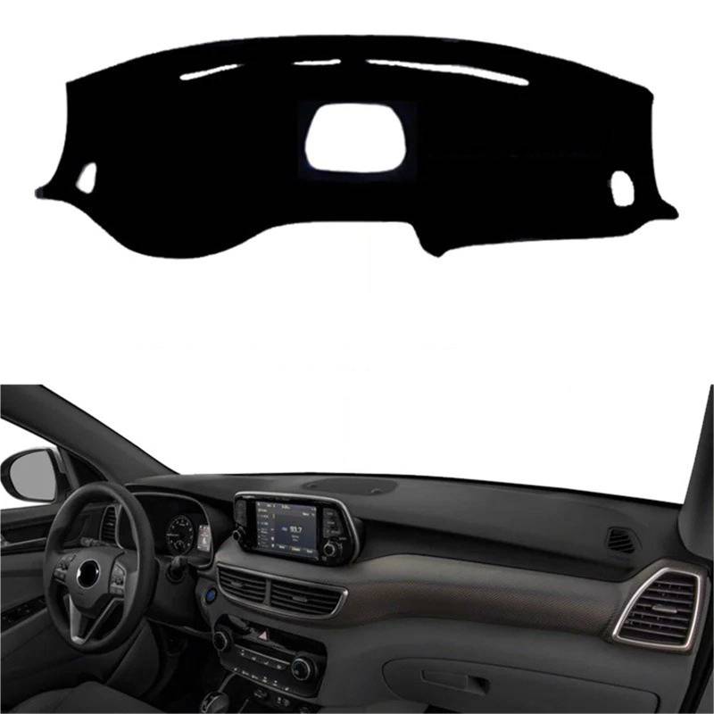 Armaturenbrett Sonnenschutz Teppich Für Hyundai Für Tucson 2019 2020 2021 RHD LHD Auto Armaturenbrett Abdeckung Teppich Cape Konsole Schutz Sonnenschutz Automobil Anti-UV(Black LHD Speaker) von URAGER