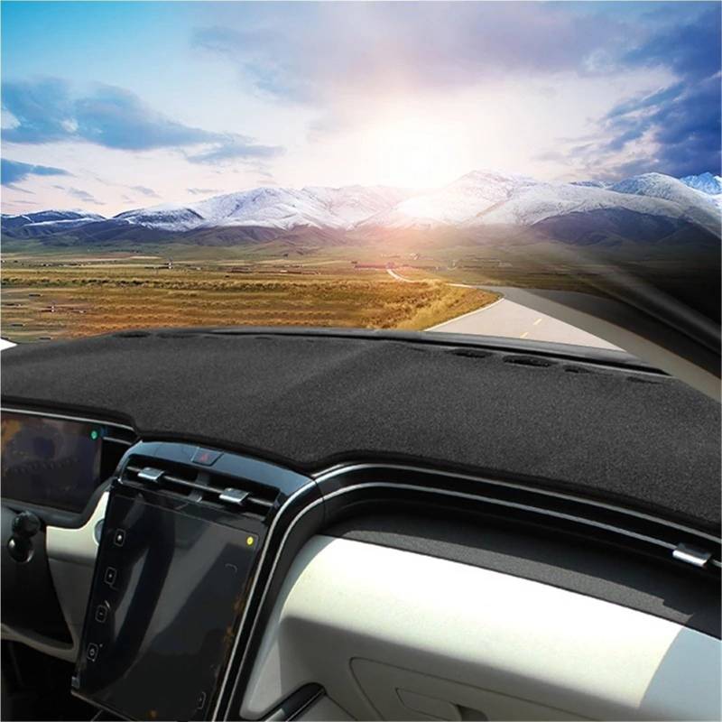 Armaturenbrett Sonnenschutz Teppich Für Hyundai Für Tucson NX4 2021-2023 Auto-Armaturenbrett-Abdeckungsmatten Vermeiden Sie Lichtpads Anti-UV-Gehäuse Sonnenschutzverkleidung Teppiche(A Black Side LHD) von URAGER