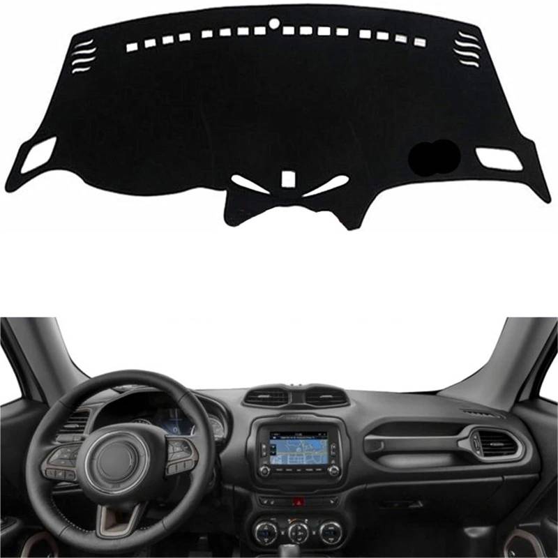 Armaturenbrett Sonnenschutz Teppich Für Jeep Für Renegade 2015 2016 2017 2018 Auto Dashboard Abdeckung Dash Matte Armaturenbrett Pad Teppich Automobil Dashmat Anti-Uv(Blau) von URAGER