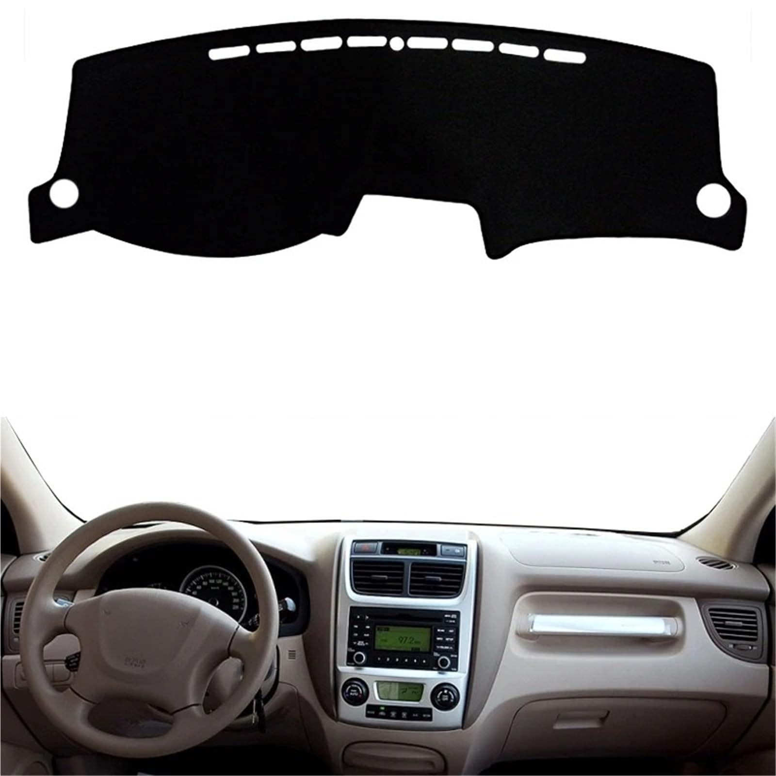 Armaturenbrett Sonnenschutz Teppich Für Kia Für Sportage 2nd Gen JE KM 2004 2005 2006 2007 2008 2009 2010 LHD RHD Auto Dashmat Auto Dashboard Abdeckung Dash Matte Teppich(RHD Red) von URAGER