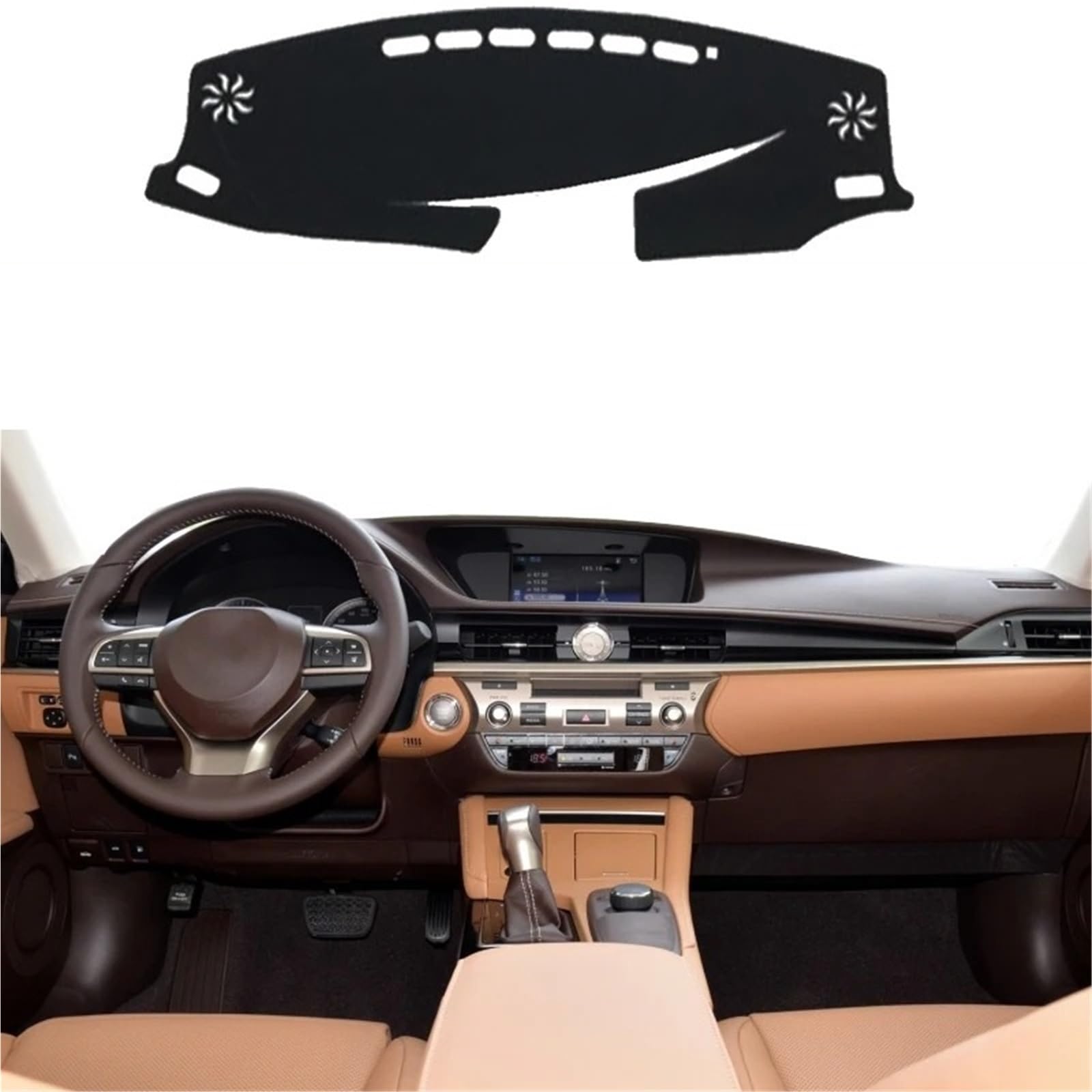 Armaturenbrett Sonnenschutz Teppich Für Lexus ES200 ES300H ES250 2014-2018 2-lagige Auto-Armaturenbrett-Abdeckung Teppich Cape Teppich Pad Teppich Dashmat Sonnenschutz(LHD Red) von URAGER