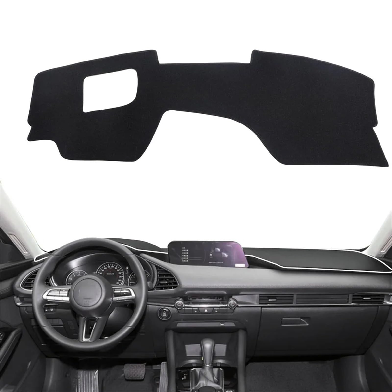 Armaturenbrett Sonnenschutz Teppich Für Mazda 3 2019 2020 2021 2022 2023 2024 Dashboard Pad Abdeckung Anti-Slip Dash Mat Dashmat Sonnenschirm Schutz Teppich(Left-Rudder HUD) von URAGER