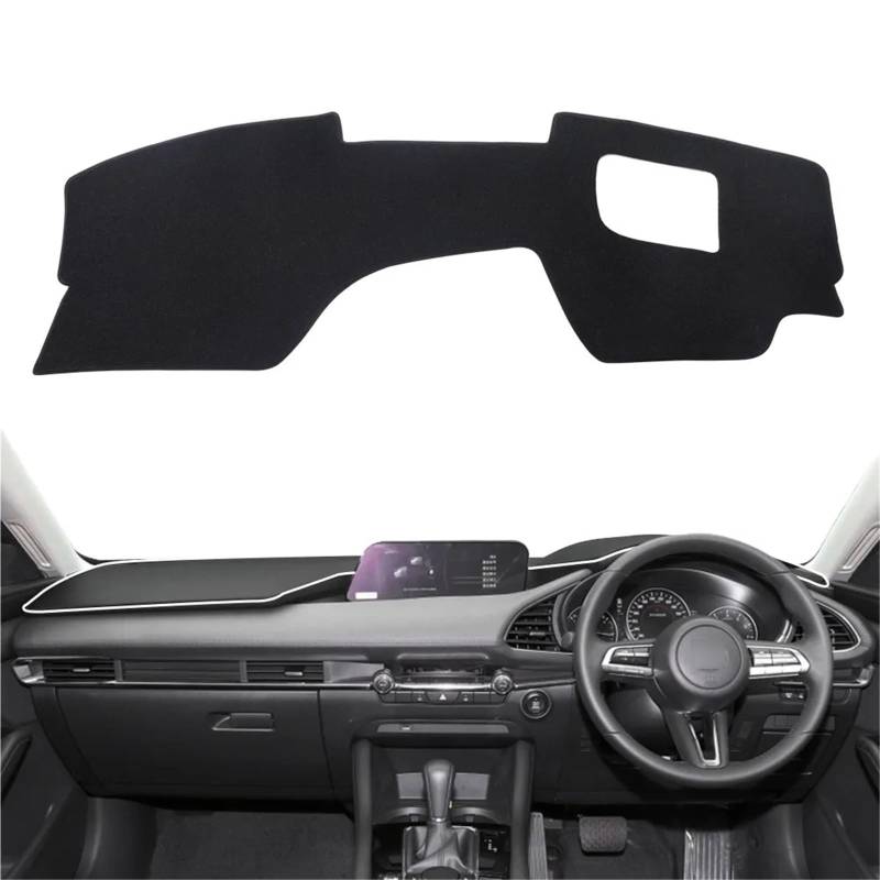 Armaturenbrett Sonnenschutz Teppich Für Mazda 3 2019 2020 2021 2022 2023 2024 Dashboard Pad Abdeckung Anti-Slip Dash Mat Dashmat Sonnenschirm Schutz Teppich(Right-Rudder HUD) von URAGER