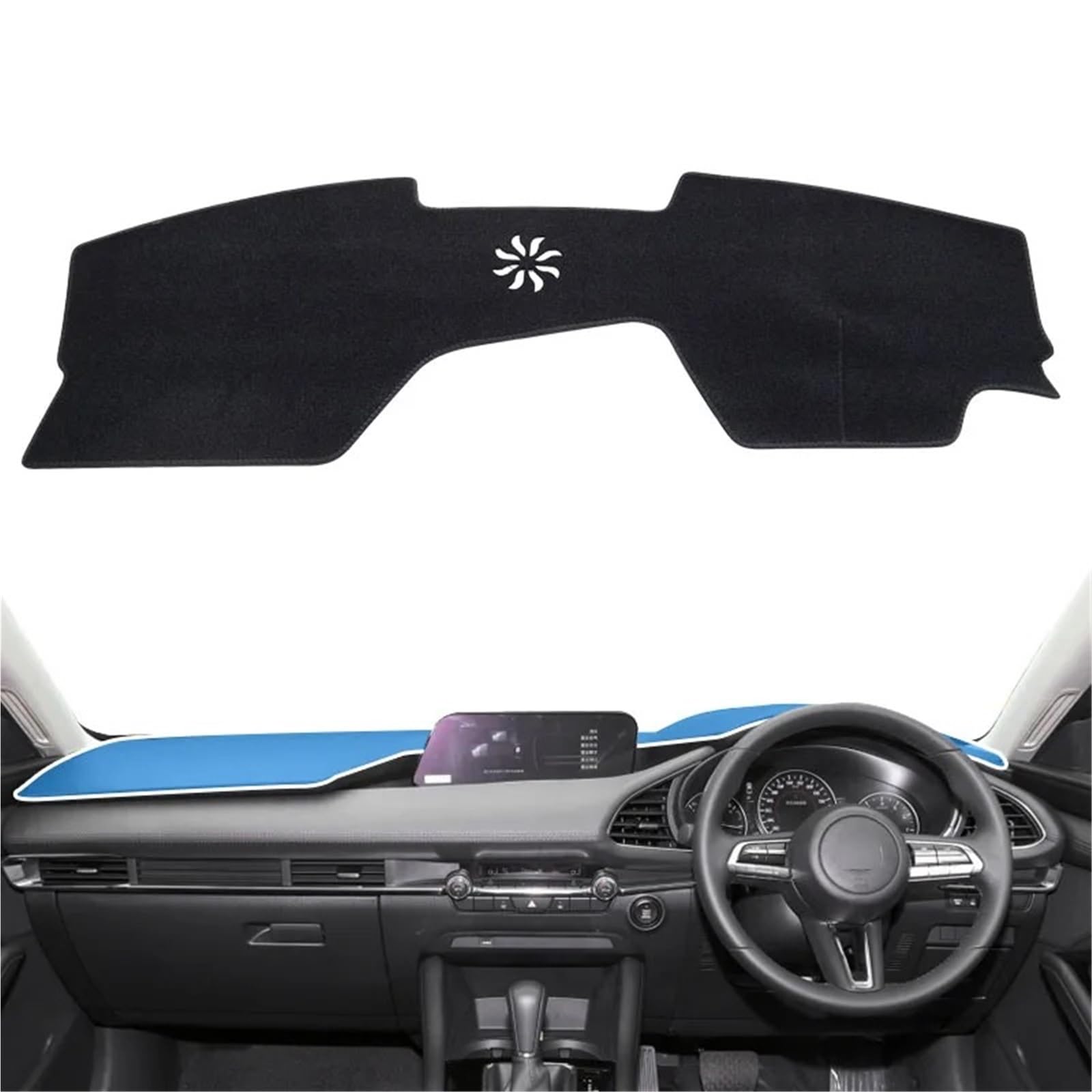 Armaturenbrett Sonnenschutz Teppich Für Mazda 3 2019 2020 2021 2022 2023 2024 Dashboard Pad Abdeckung Anti-Slip Dash Mat Dashmat Sonnenschirm Schutz Teppich(Right-Rudder NO HUD) von URAGER