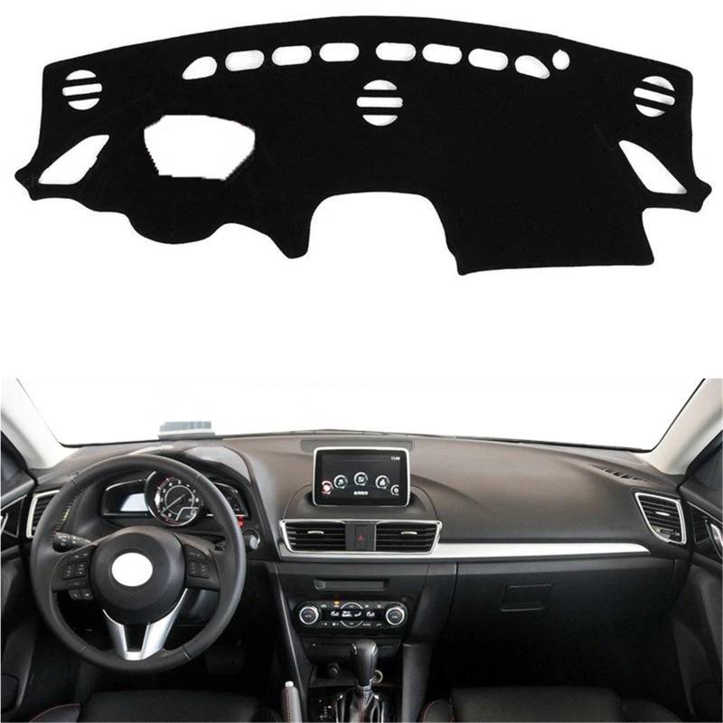 Armaturenbrett Sonnenschutz Teppich Für Mazda 3 Für Axela BM BN Mit HUD Anti-Sonnenschutz Auto-Innenschutzteppich Auto-Armaturenbrett-Abdeckung Armaturenbrett-Matte Teppichumhang(Blue LHD) von URAGER