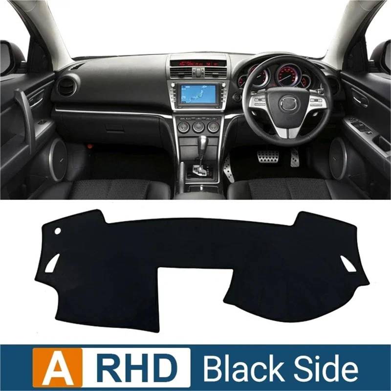 Armaturenbrett Sonnenschutz Teppich Für Mazda 6 GH Atenza 2008 2009-2012 Instrument Schreibtisch Sonnenschutz Matte Dash Rutsch Pad Auto Armaturenbrett Abdeckung(A RHD Black Side) von URAGER