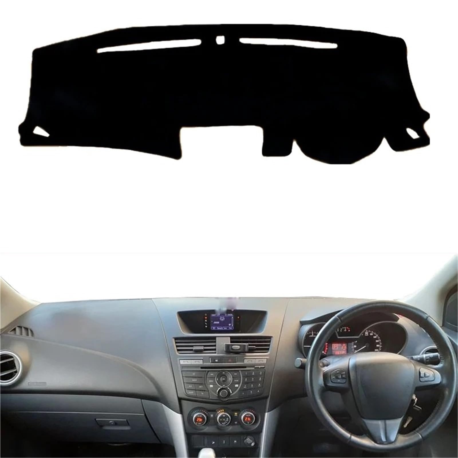 Armaturenbrett Sonnenschutz Teppich Für Mazda BT-50 II 2012-2019 Center Console Protector Sonnenschutz RHD LHD Auto Auto Armaturenbrett Abdeckung DashMat Teppich Cape(Black RHD) von URAGER