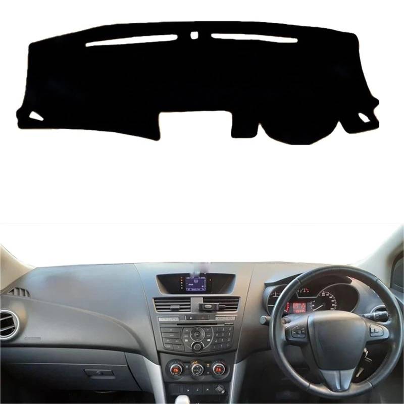 Armaturenbrett Sonnenschutz Teppich Für Mazda BT-50 II 2012-2019 Center Console Protector Sonnenschutz RHD LHD Auto Auto Armaturenbrett Abdeckung DashMat Teppich Cape(Black RHD) von URAGER