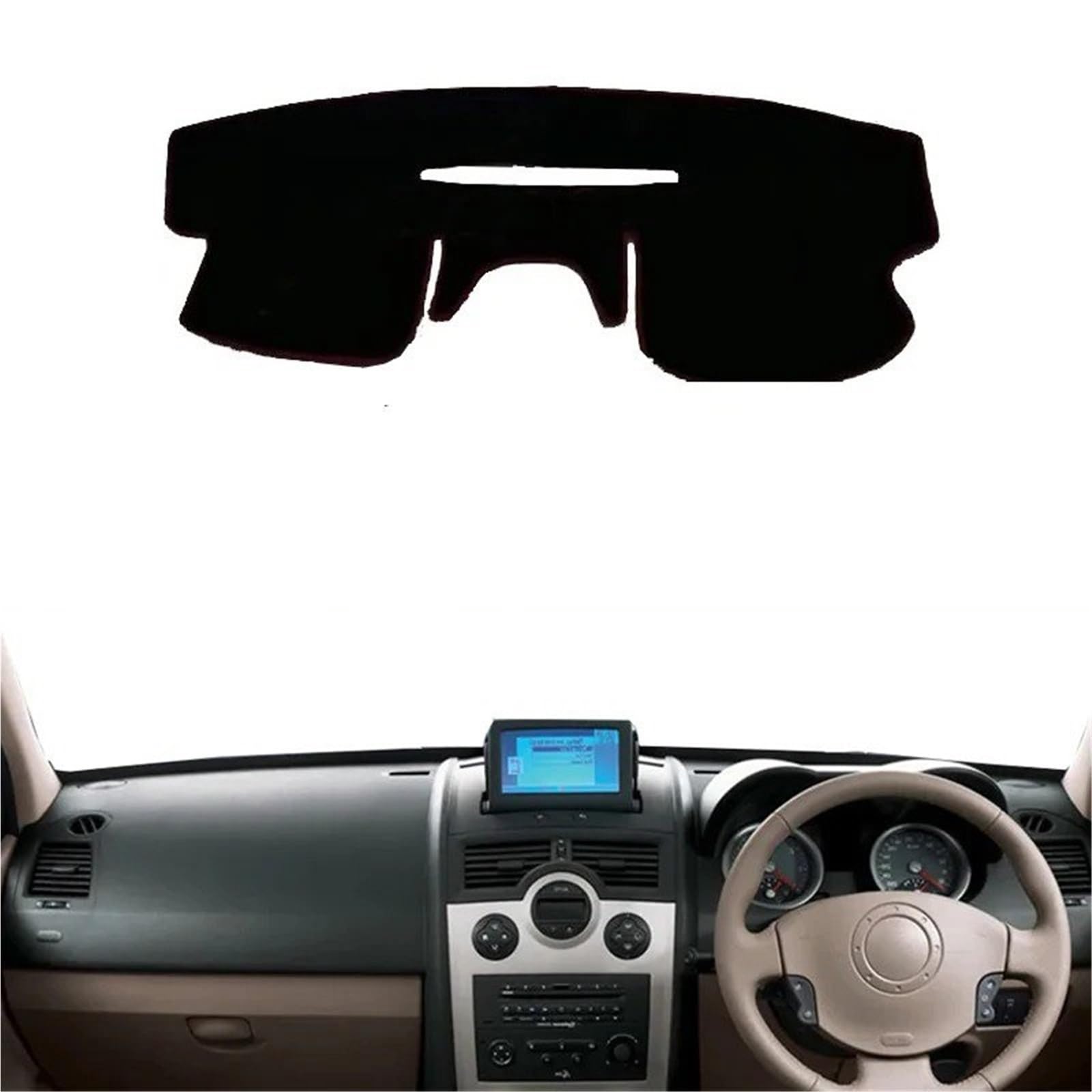 Armaturenbrett Sonnenschutz Teppich Für Megane 2 II MK2 2003 2003 2004 2005 2006 2007 2008 Auto-Armaturenbrett-Abdeckung Mittelkonsolen-Schutz Teppich Dashmat Sonnenschutz-Zubehör(Right-Blue) von URAGER