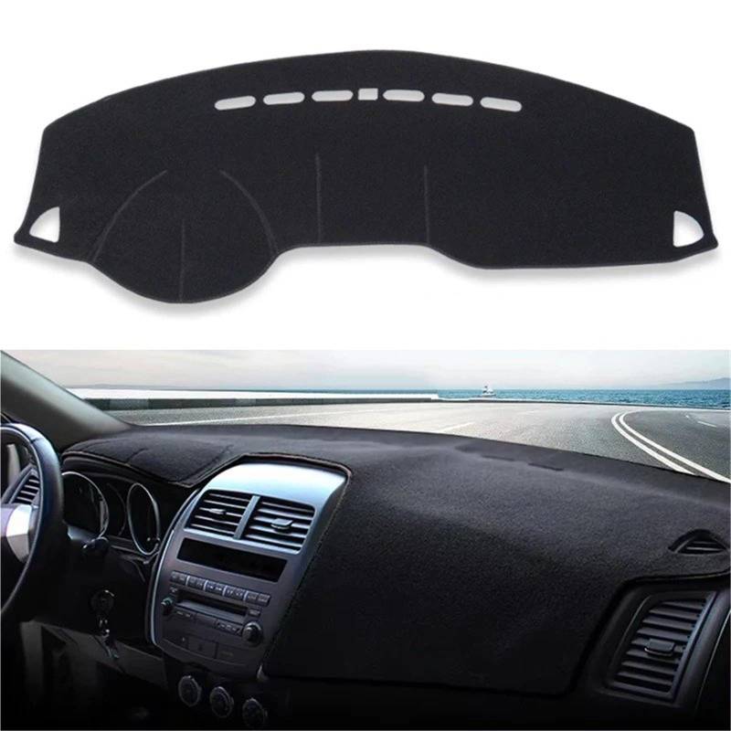 Armaturenbrett Sonnenschutz Teppich Für Mitsubishi ASX RVR Für Outlander Für Sport 2010 2011 2012 2013-2022 Auto Dashboard Matte Dash Mat Dashmat Sonnenschirm Schutz Teppich(LHD Black) von URAGER