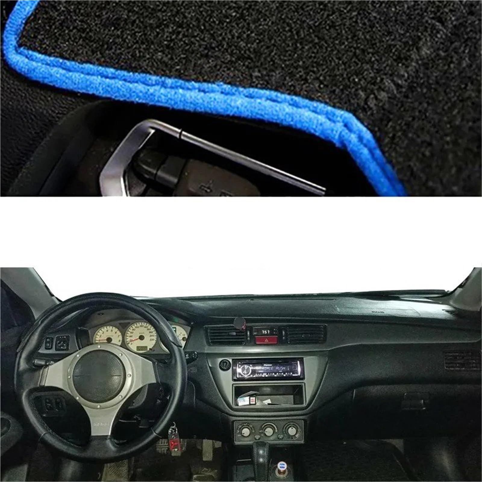 Armaturenbrett Sonnenschutz Teppich Für Mitsubishi Lancer 9 GLX Armaturenbrettmatte Armaturenbrettabdeckung Teppich Auto-Styling-Schutz Armaturenbrettabdeckung(LHD Blue) von URAGER