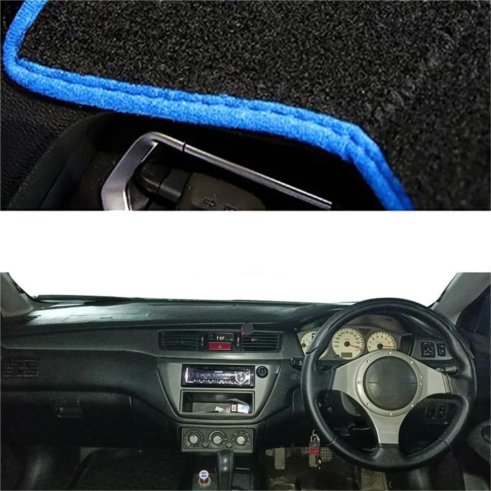Armaturenbrett Sonnenschutz Teppich Für Mitsubishi Lancer 9 GLX Armaturenbrettmatte Armaturenbrettabdeckung Teppich Auto-Styling-Schutz Armaturenbrettabdeckung(RHD Blue) von URAGER
