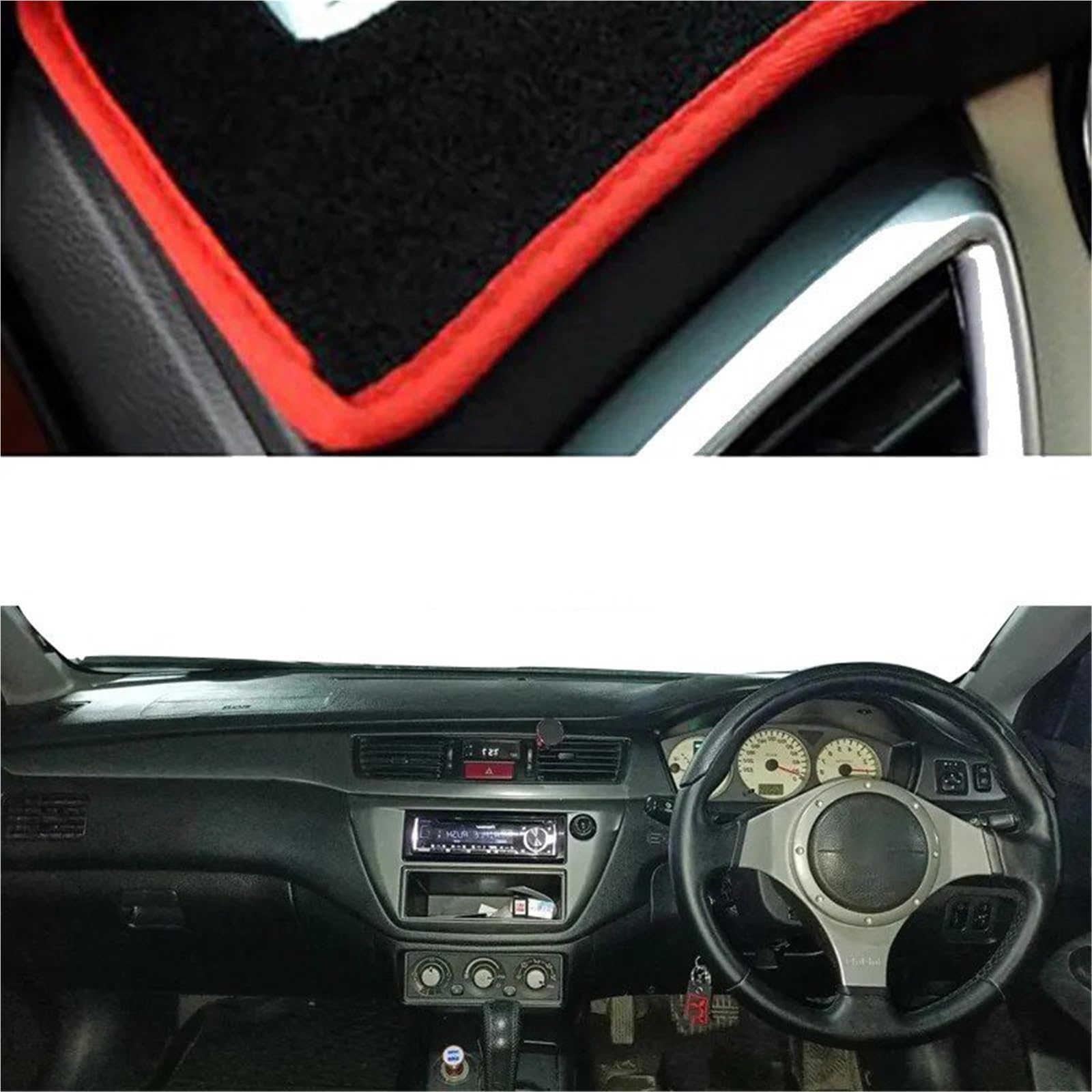 Armaturenbrett Sonnenschutz Teppich Für Mitsubishi Lancer 9 GLX Armaturenbrettmatte Armaturenbrettabdeckung Teppich Auto-Styling-Schutz Armaturenbrettabdeckung(RHD Red) von URAGER