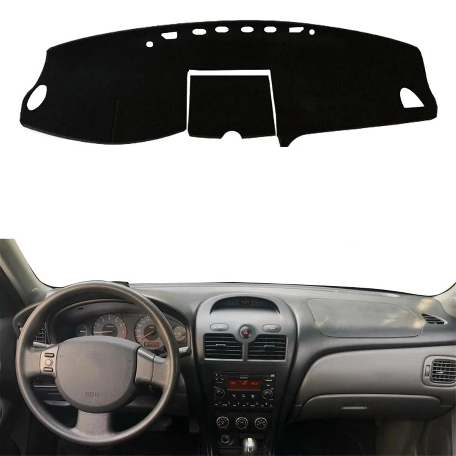 Armaturenbrett Sonnenschutz Teppich Für Nissan Almera Classic I 2006–2013 Auto-Armaturenbrett-Abdeckung DashMat Teppich Cape Protector Teppich Kissen Anti-UV-Block Sun Ray(Red LHD) von URAGER
