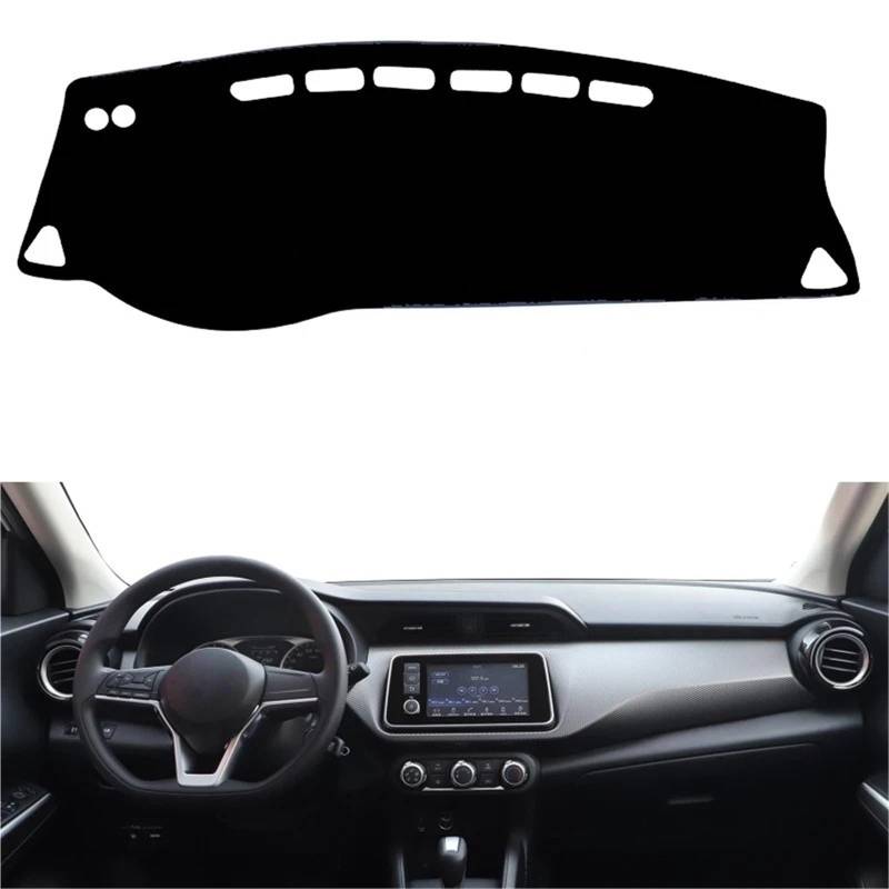 Armaturenbrett Sonnenschutz Teppich Für Nissan Für Kicks 2016 2017-2020 Auto-Armaturenbrett-Abdeckung Auto-Armaturenbrett-Matte Teppichumhang Sonnenschutz Dashmat Anti-Schmutz(Black LHD) von URAGER